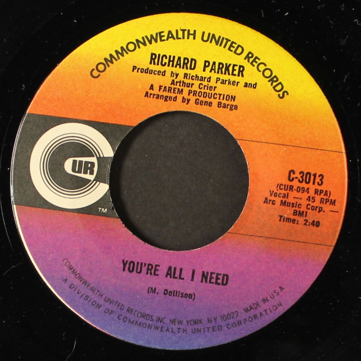 you're all i need / got to find a way by RICHARD PARKER