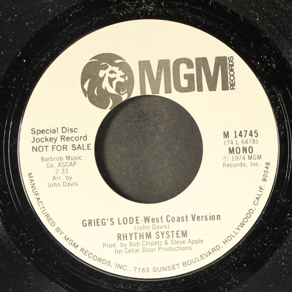 grieg's lode - west coast version / mono by RHYTHM SYSTEM