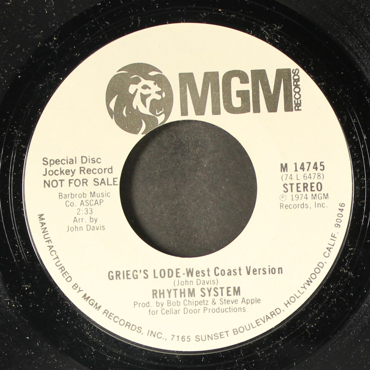 grieg's lode - west coast version / mono by RHYTHM SYSTEM
