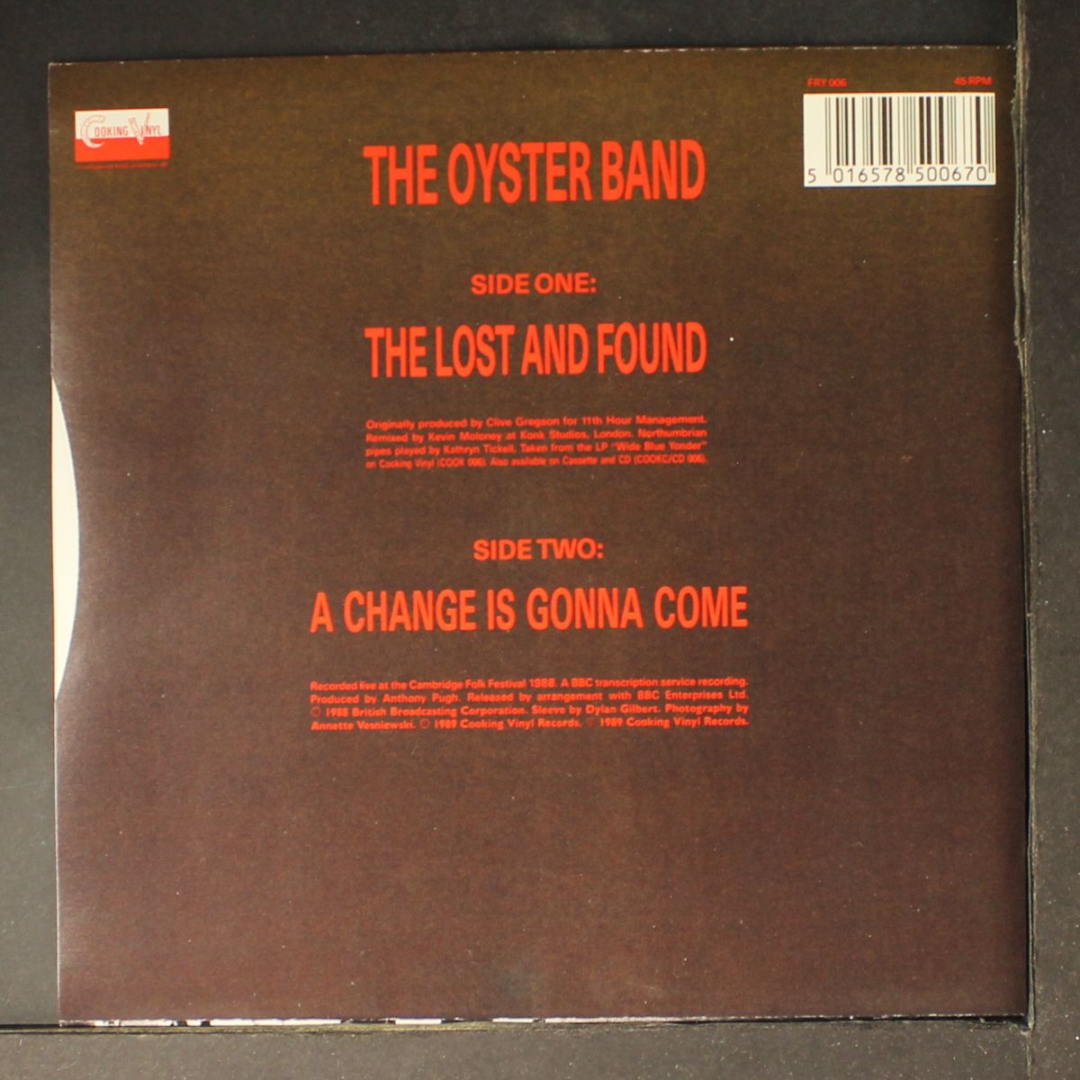 the lost and found / a change is gonna come by OYSTER BAND