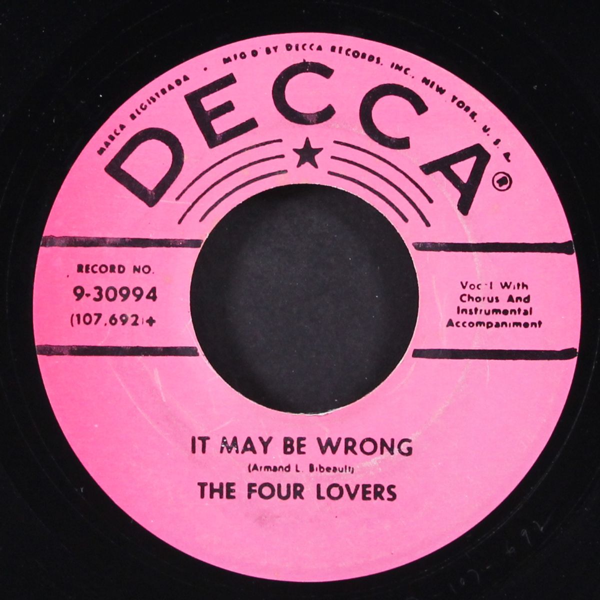 please take a chance / it may be wrong by FOUR LOVERS