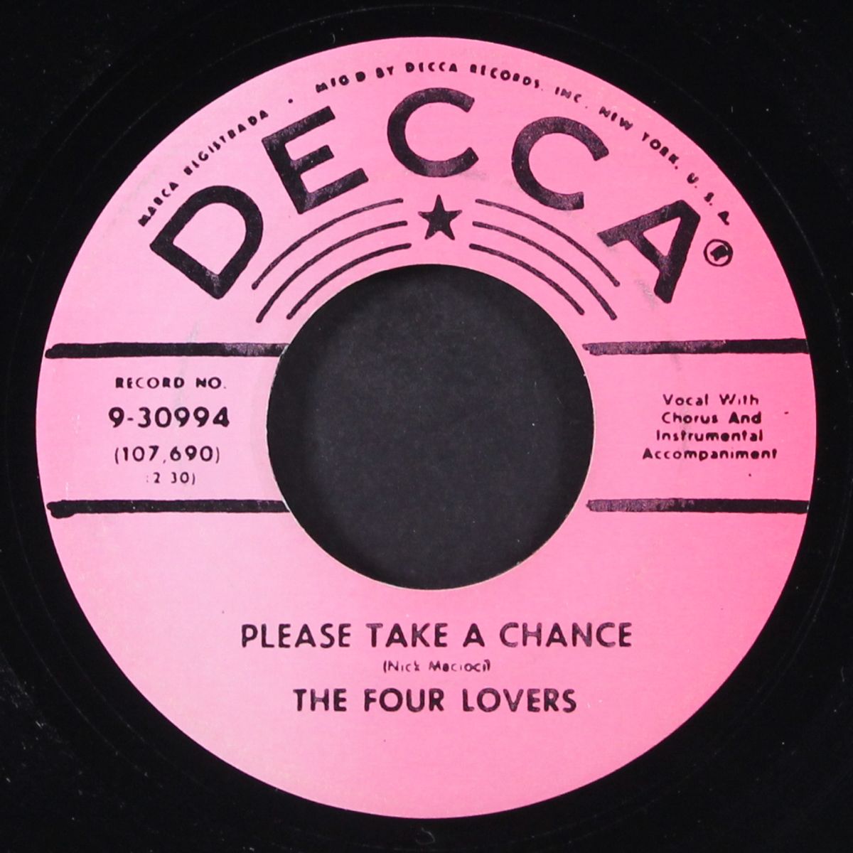 please take a chance / it may be wrong by FOUR LOVERS