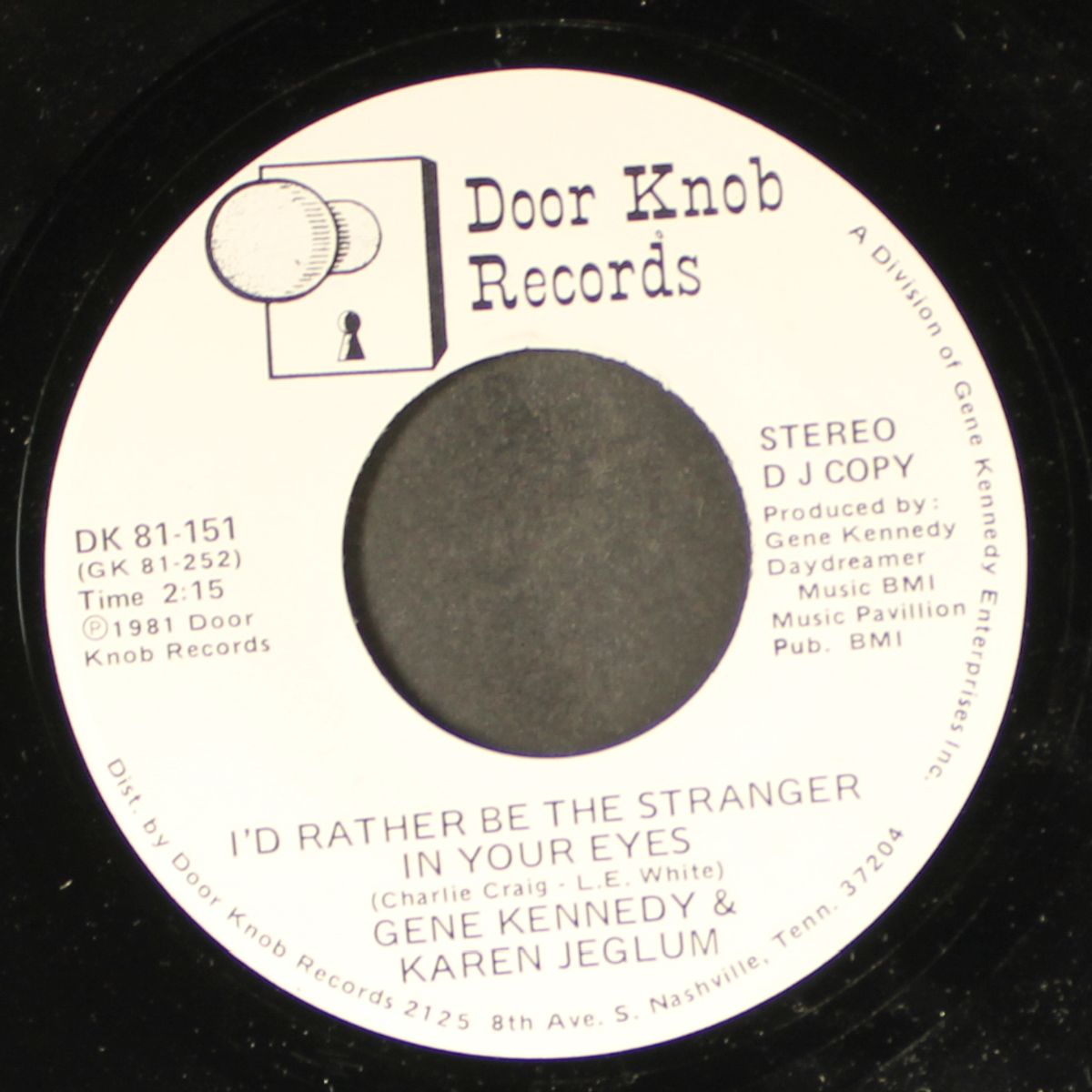 i'd rather be the stranger in your eyes / same by GENE KENNEDY & KAREN JEGLUM
