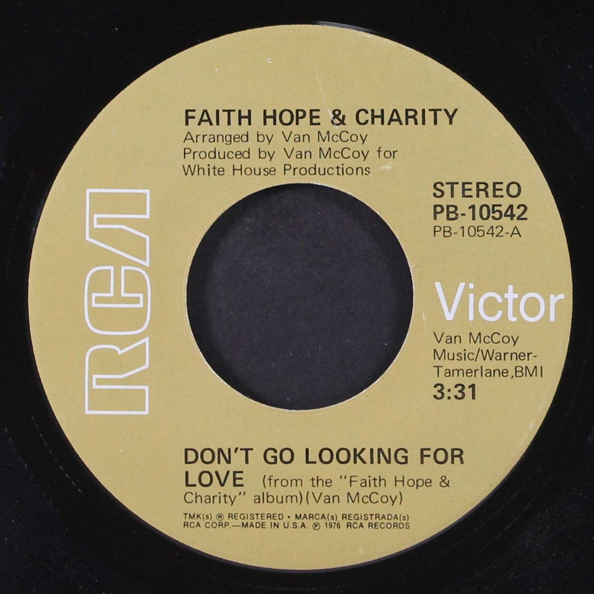 don't go looking for love / disco dan by FAITH, HOPE & CHARITY