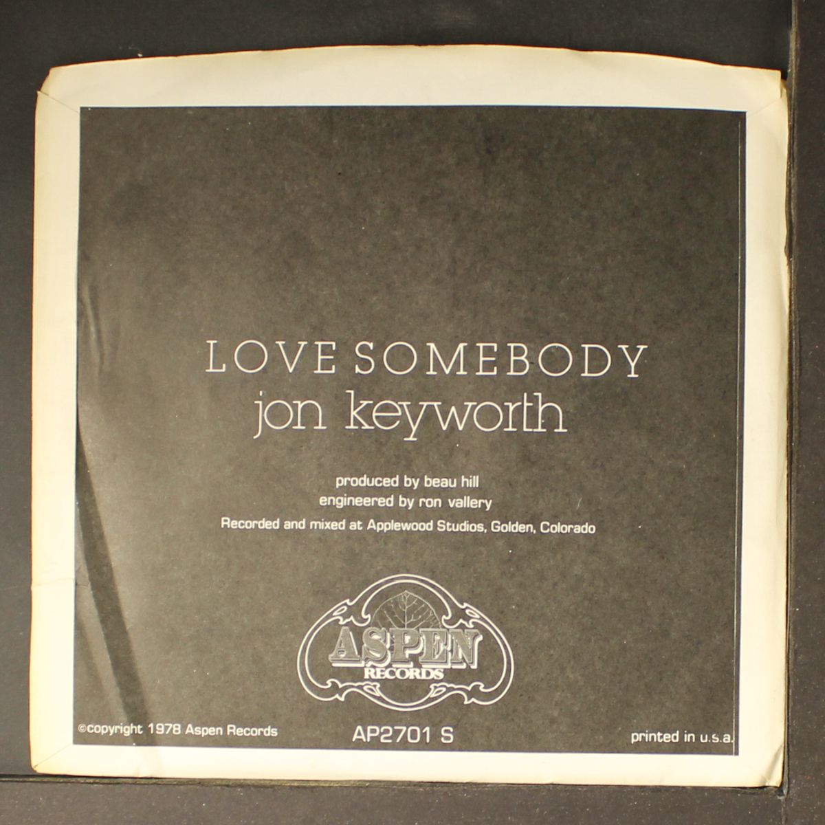 love somebody / mono by JON KEYWORTH