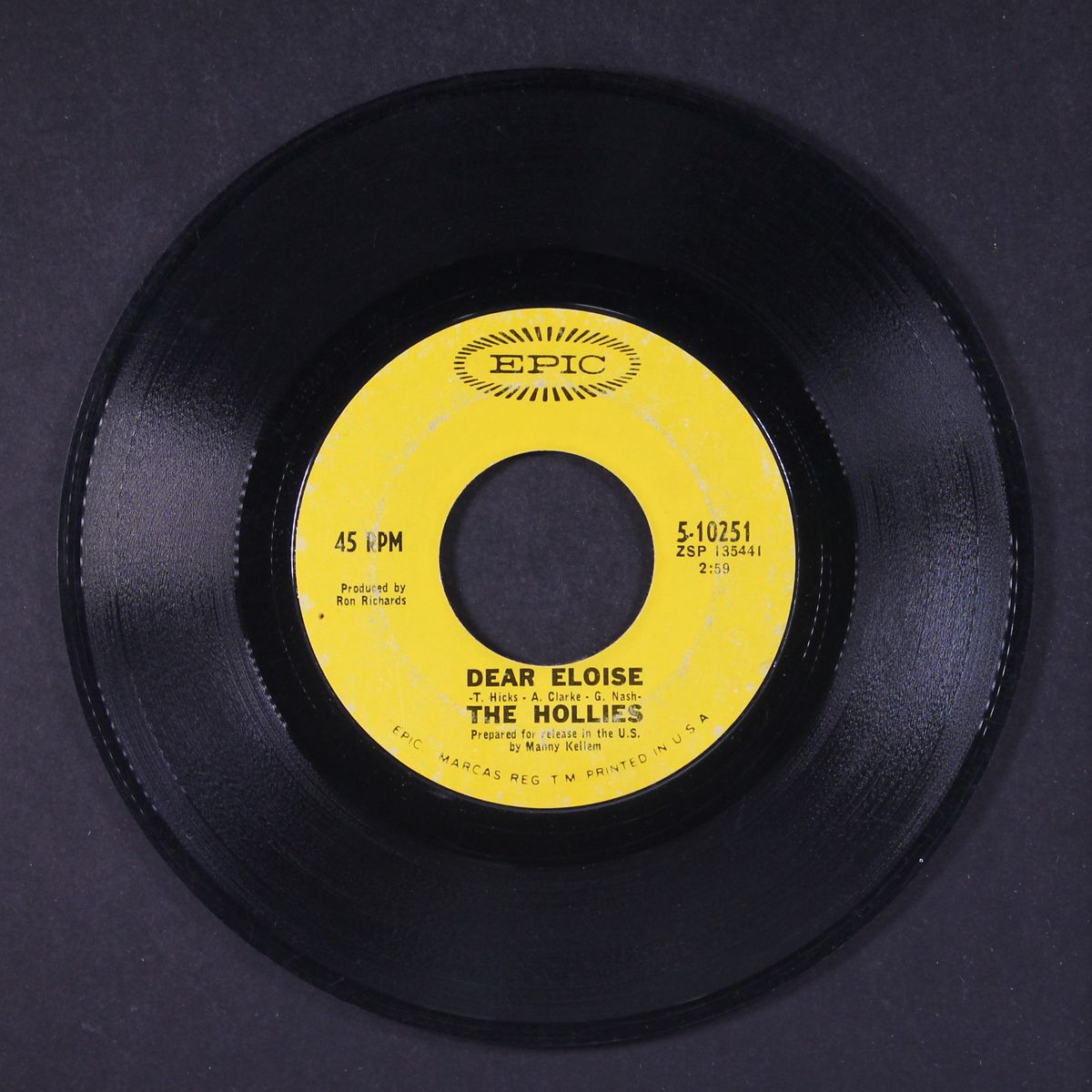 dear eloise / when your lights turned on by HOLLIES