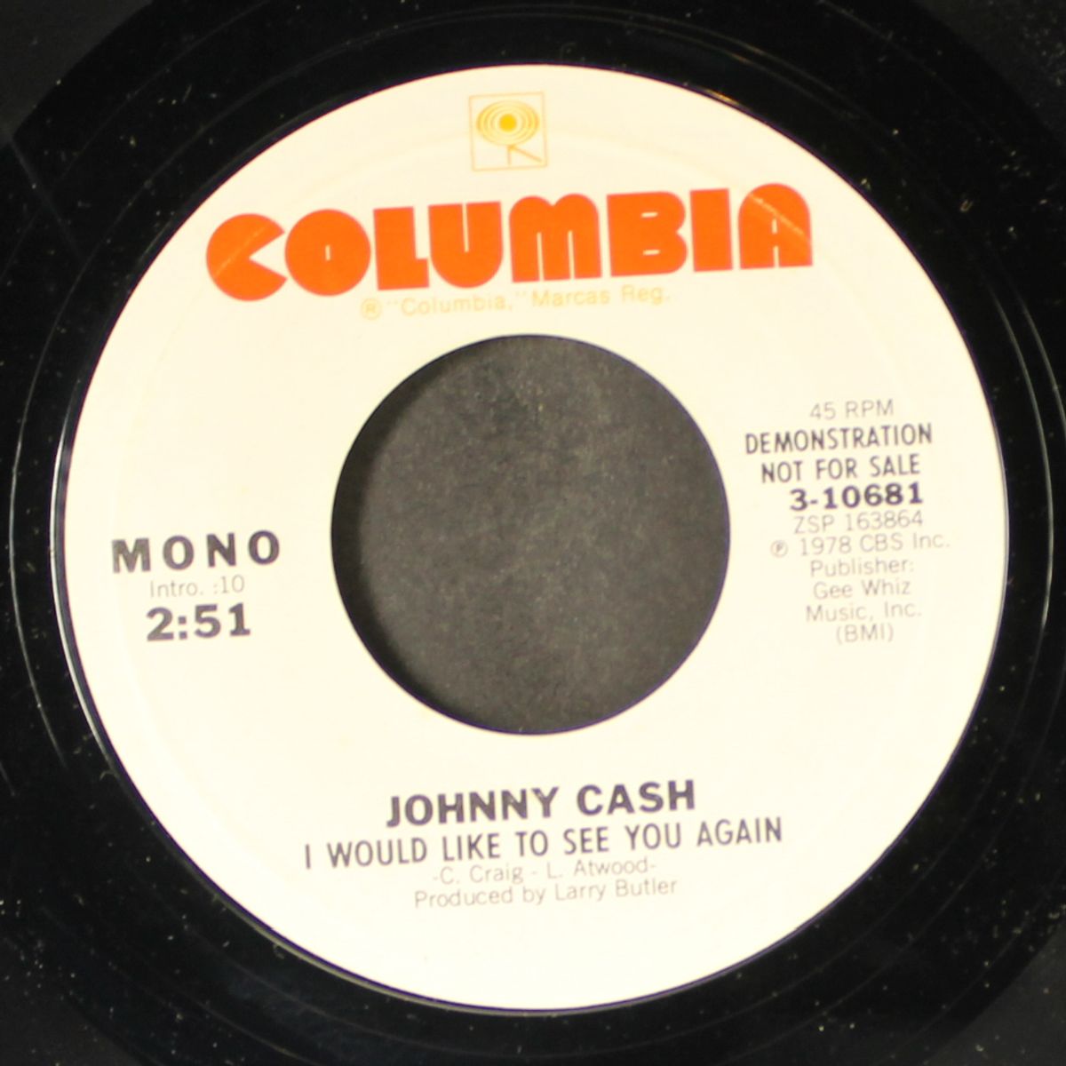 i would like to see you again / mono by JOHNNY CASH