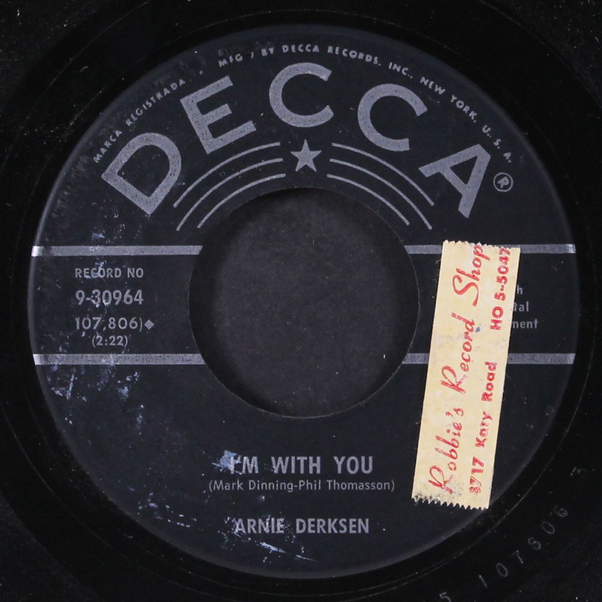 there stands the glass / i'm with you by ARNIE DERKSEN
