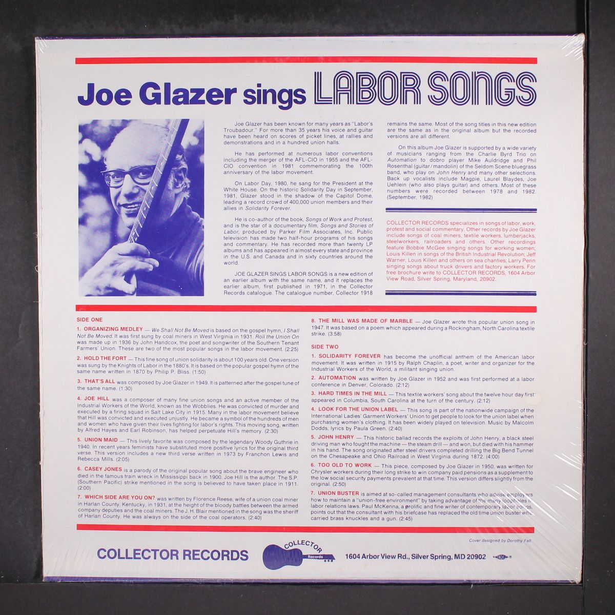 sings labor songs by JOE GLAZER