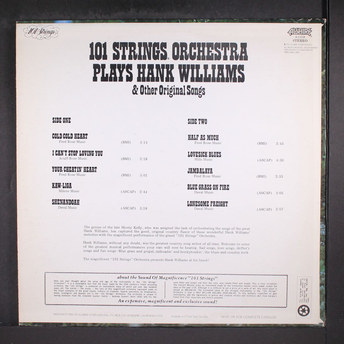 plays hank williams by 101 STRINGS