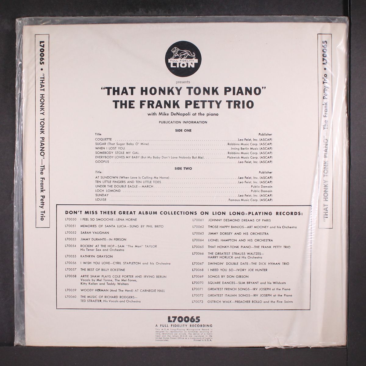 that honky tonk piano by FRANK PETTY