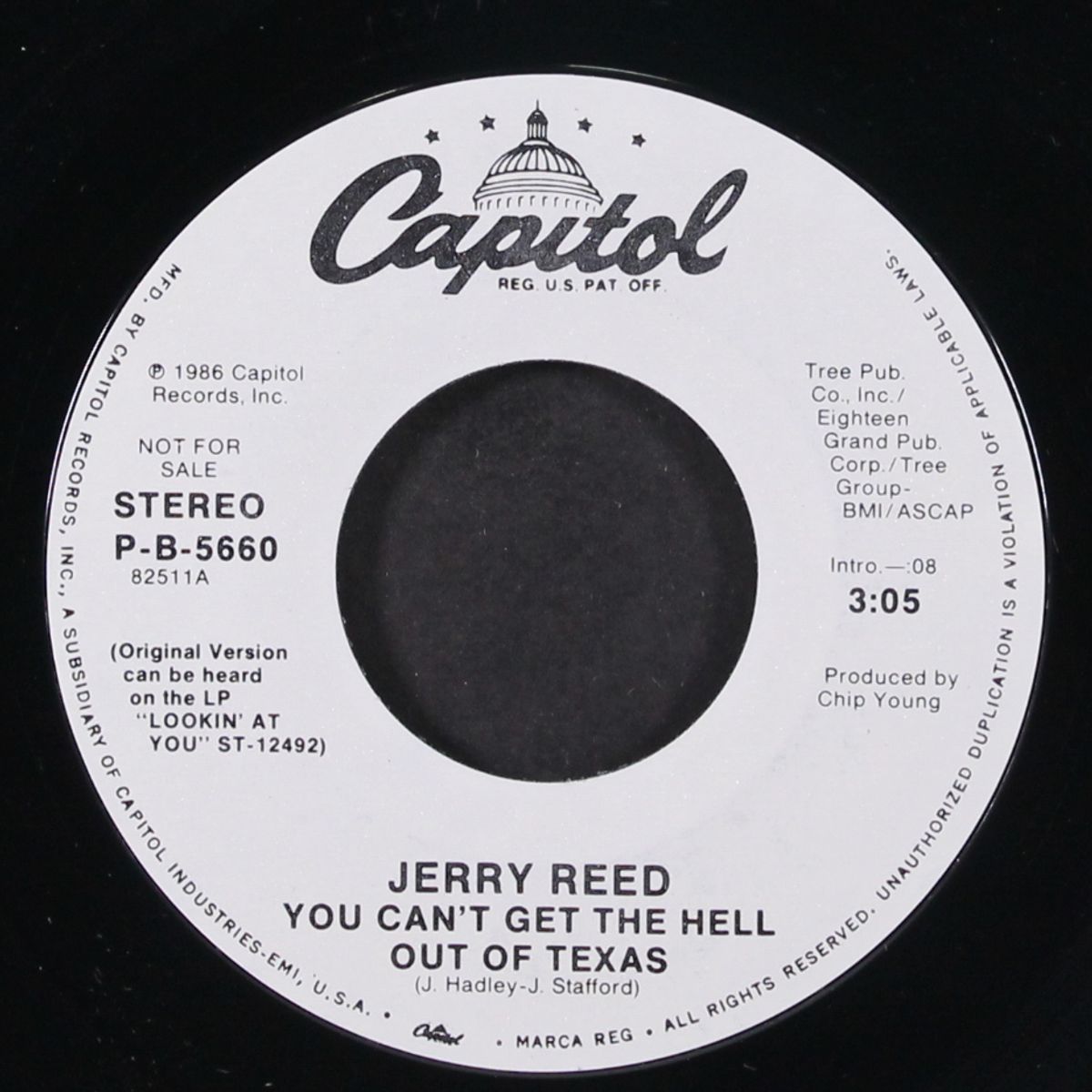 you can't get the hell out of texas / same by JERRY REED