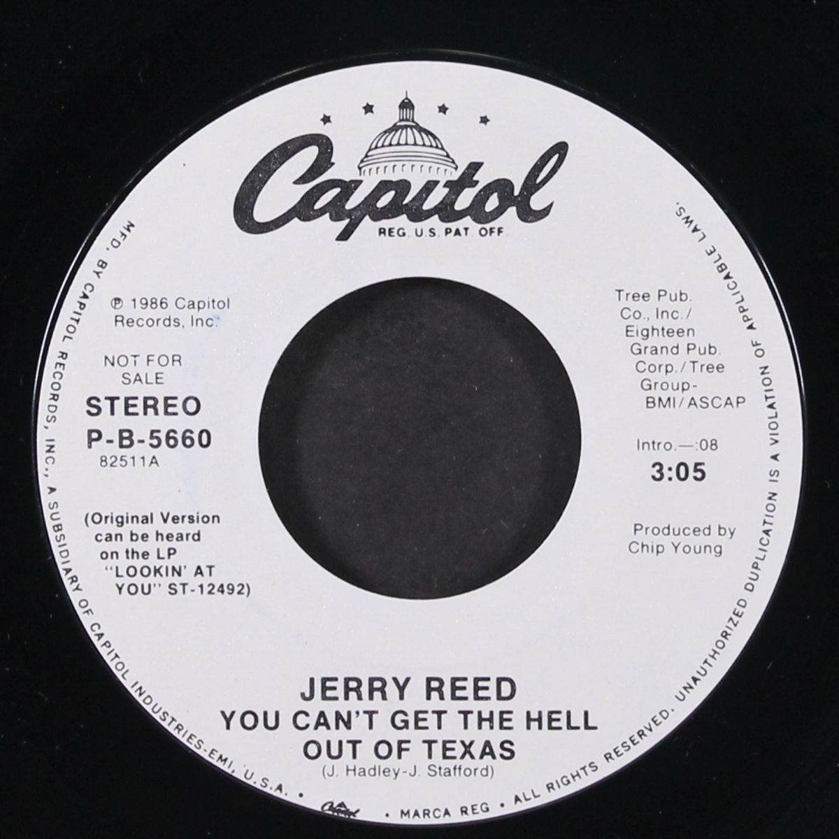 you can't get the hell out of texas / same by JERRY REED