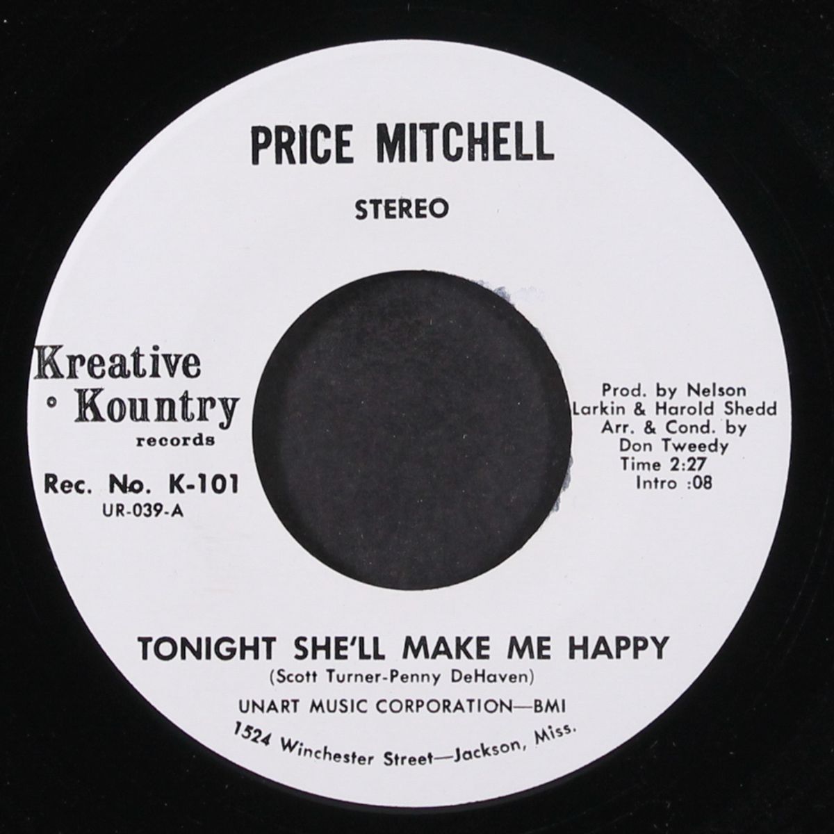 tonight she'll make me happy / seasons of my heart by PRICE MITCHELL