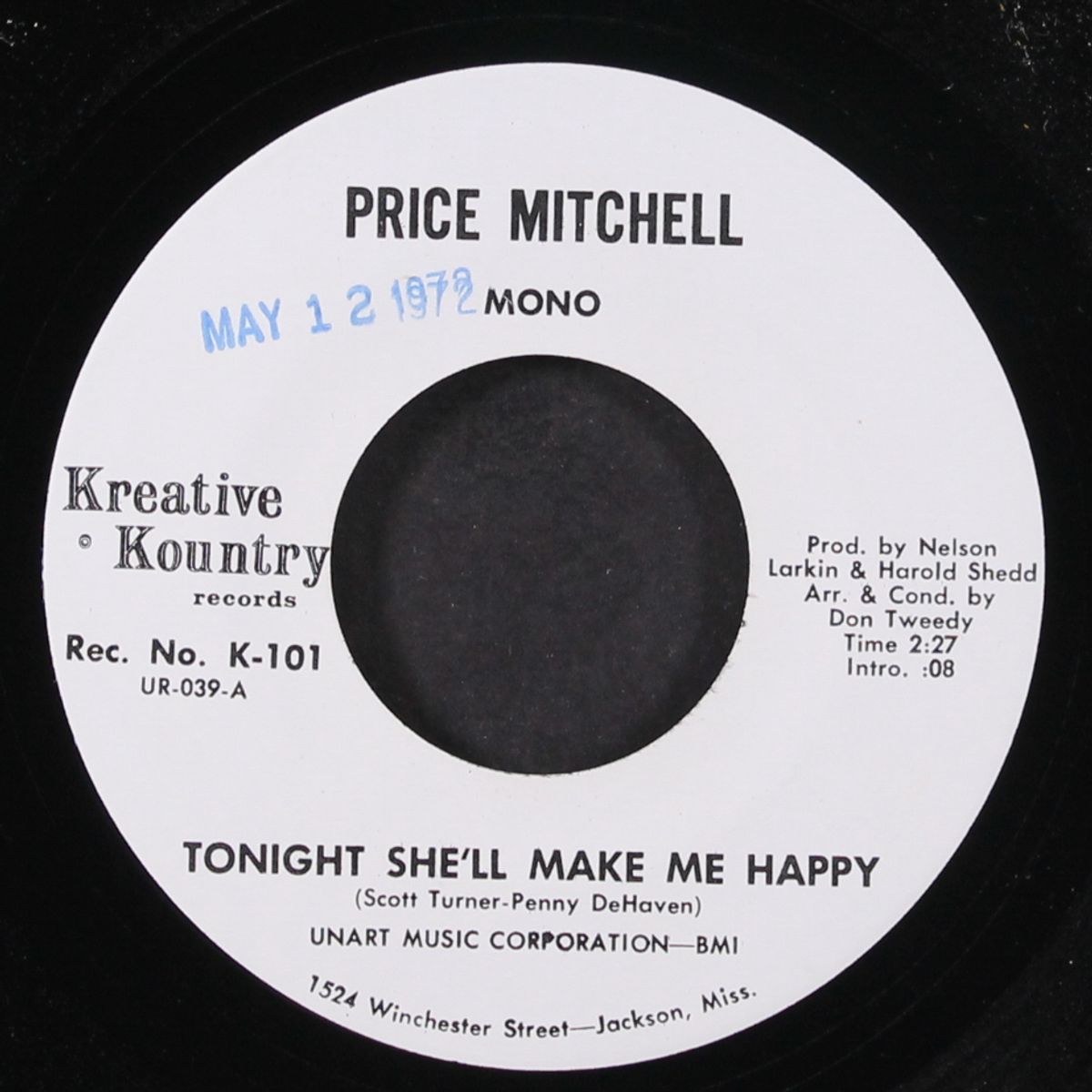 tonight she'll make me happy / seasons of my heart by PRICE MITCHELL