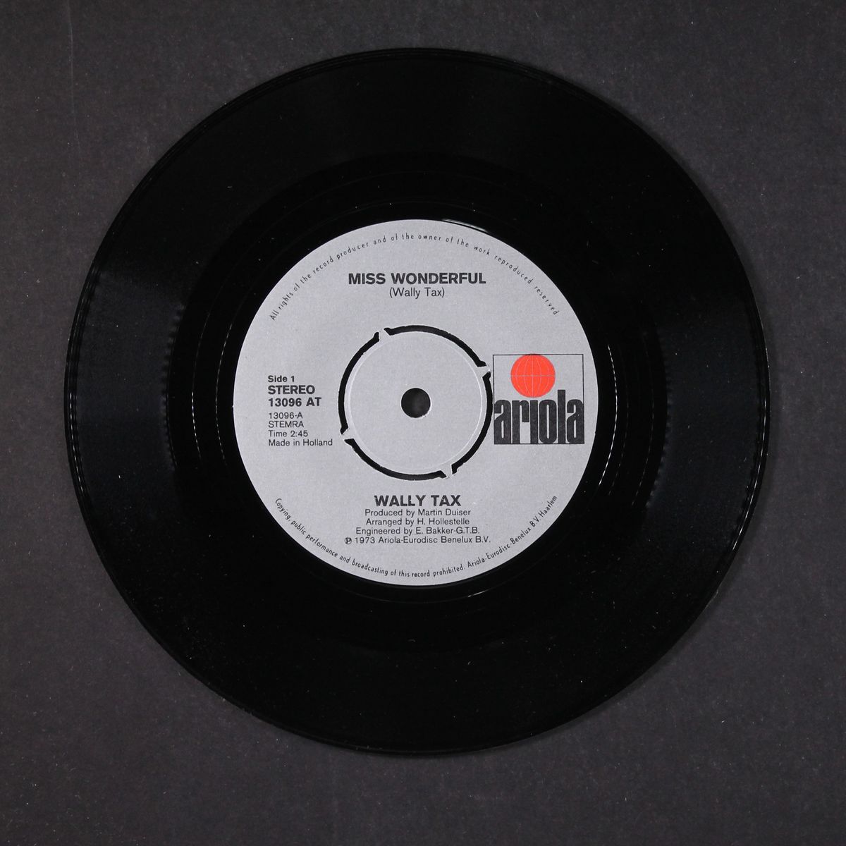 miss wonderful / take me for what i am by WALLY TAX