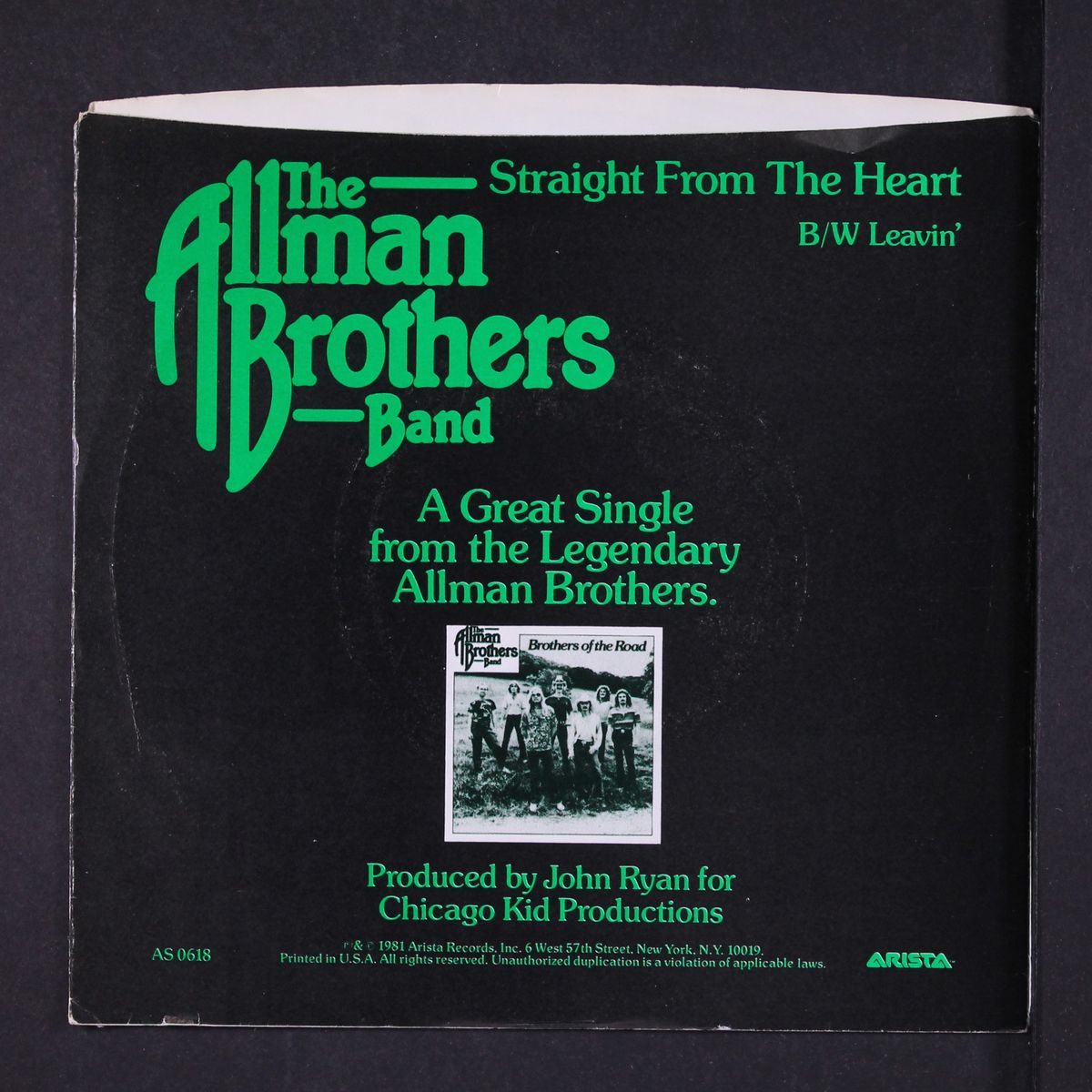 straight from the heart / leavin' by ALLMAN BROTHERS BAND