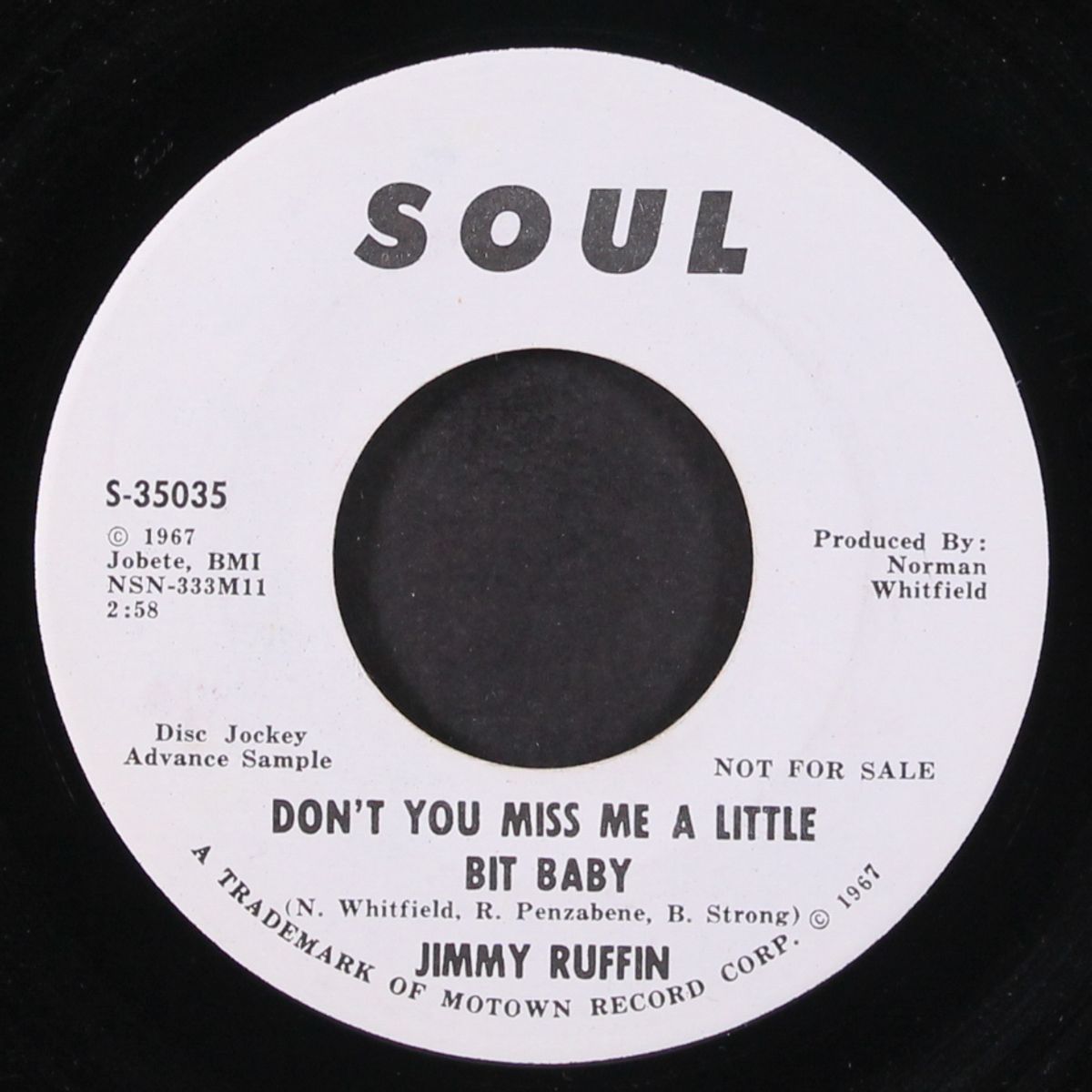 don't you miss me a little bit baby / same by JIMMY RUFFIN