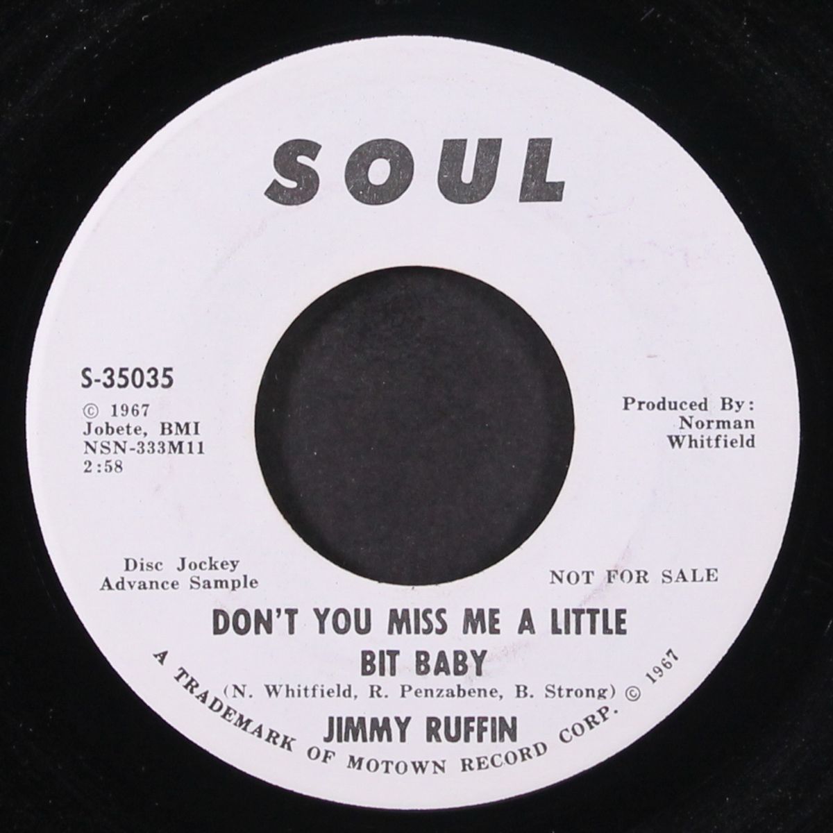don't you miss me a little bit baby / same by JIMMY RUFFIN
