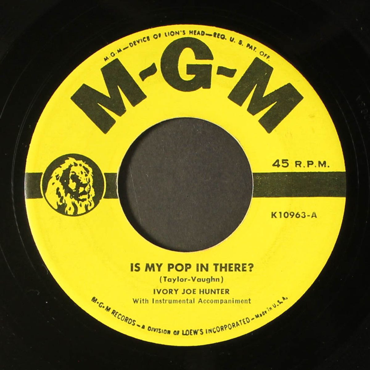 is my pop in there? / time has passed by IVORY JOE HUNTER