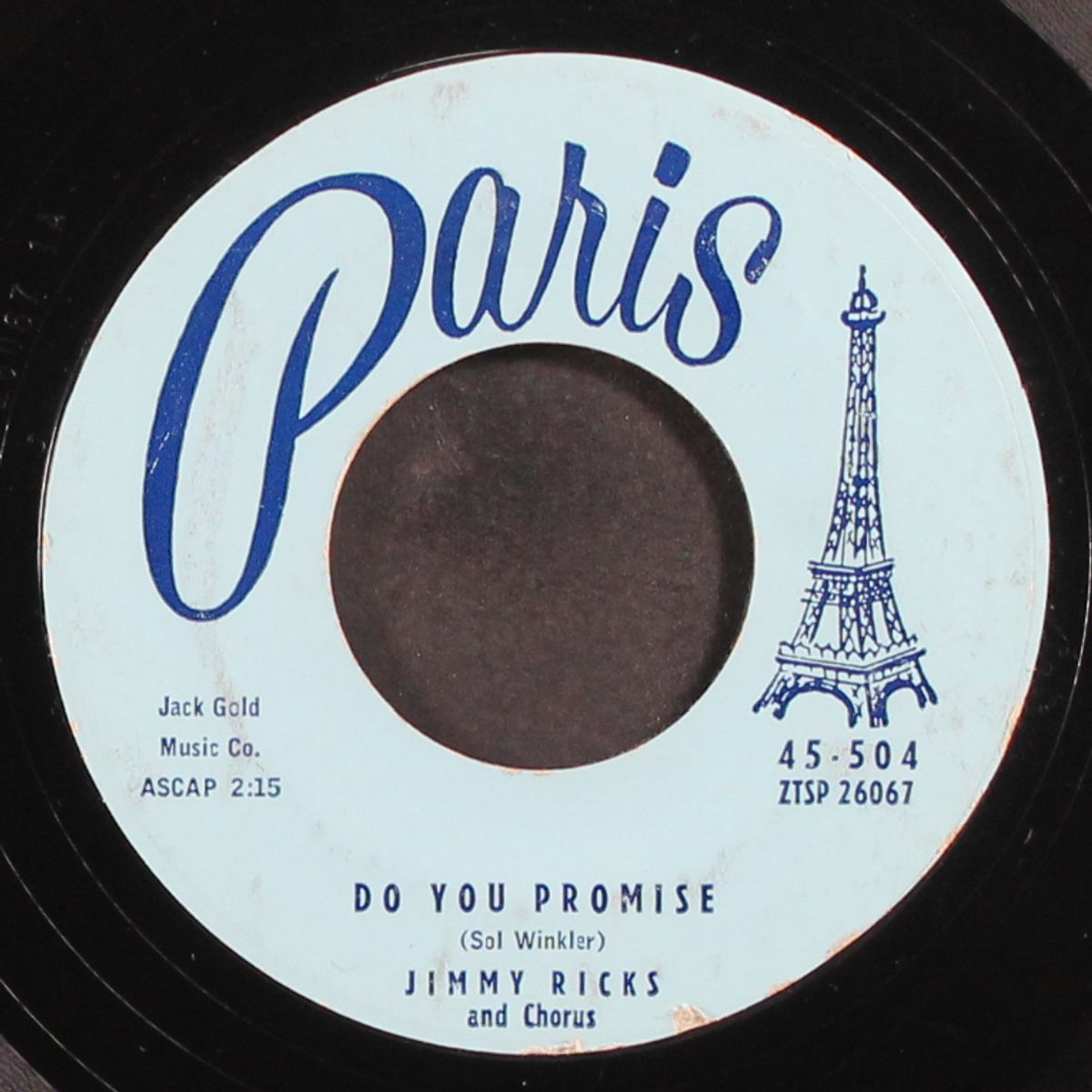 do you promise / the sugar man song by JIMMY RICKS & GROUP