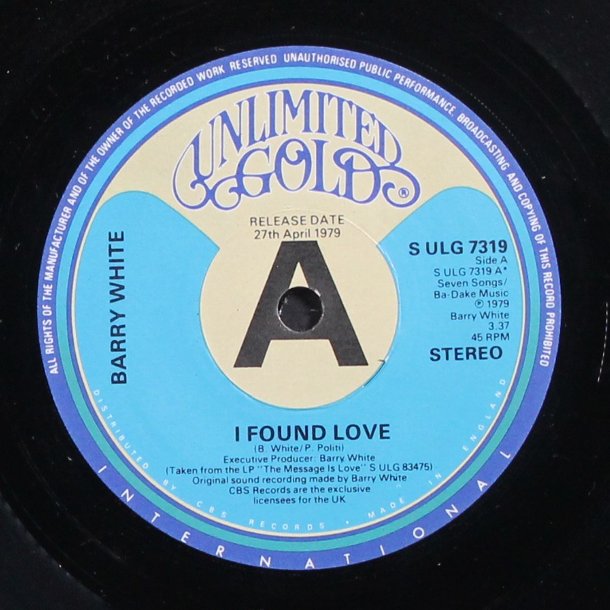 i found love by BARRY WHITE