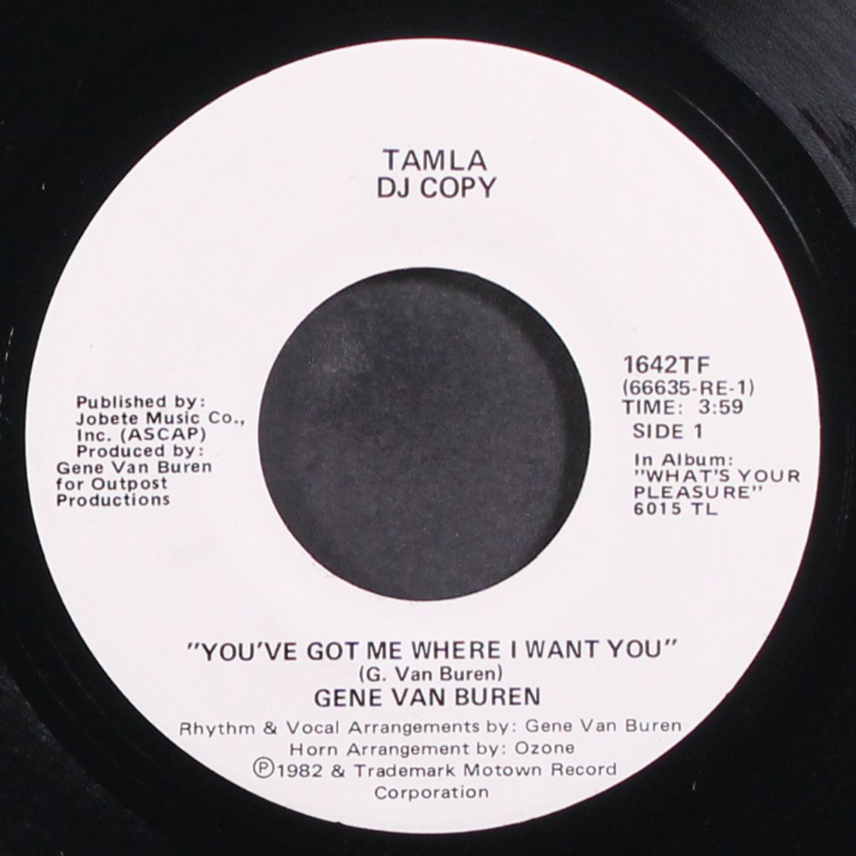 you've got me where i want you / same by GENE VAN BUREN