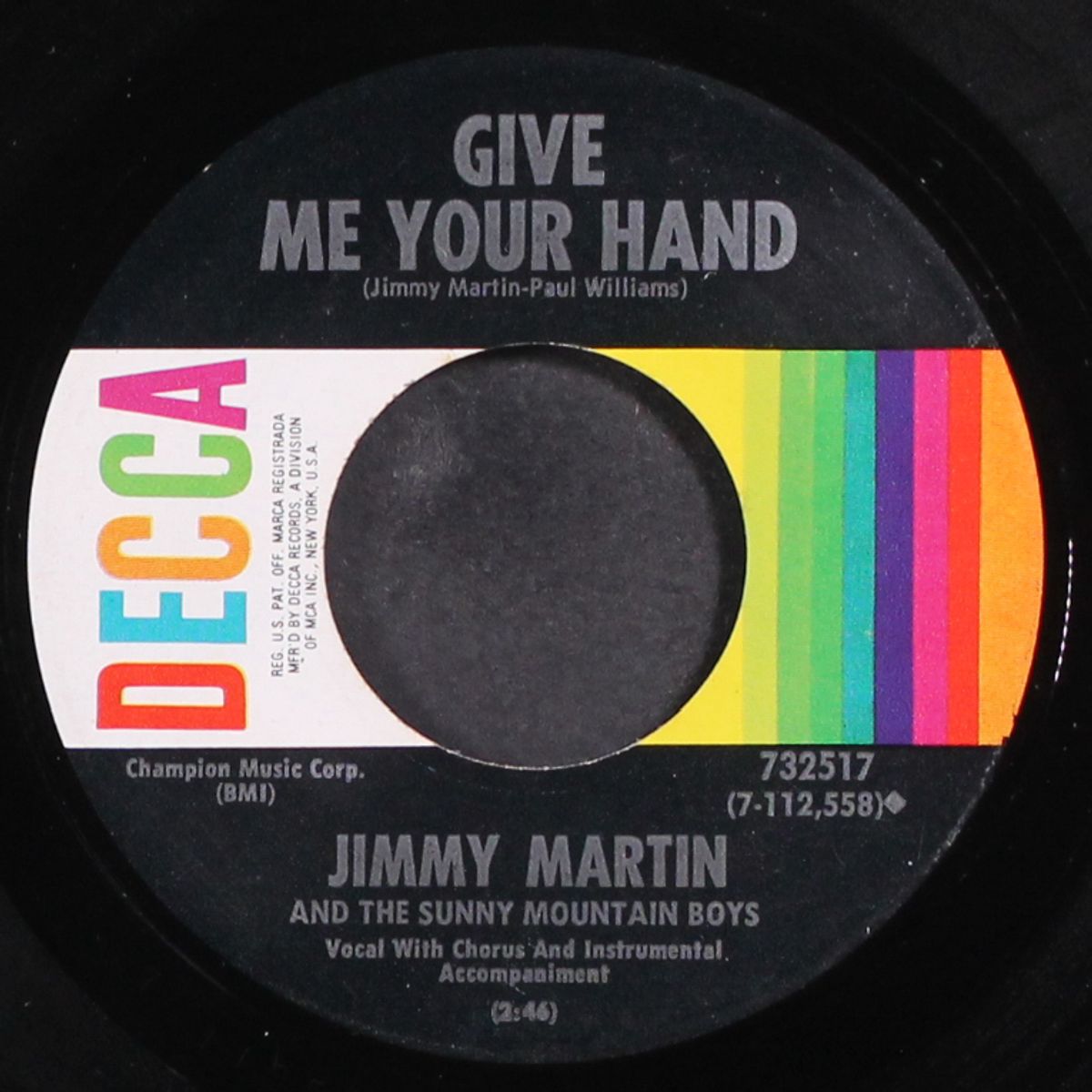 little white church / give me your hand by JIMMY MARTIN