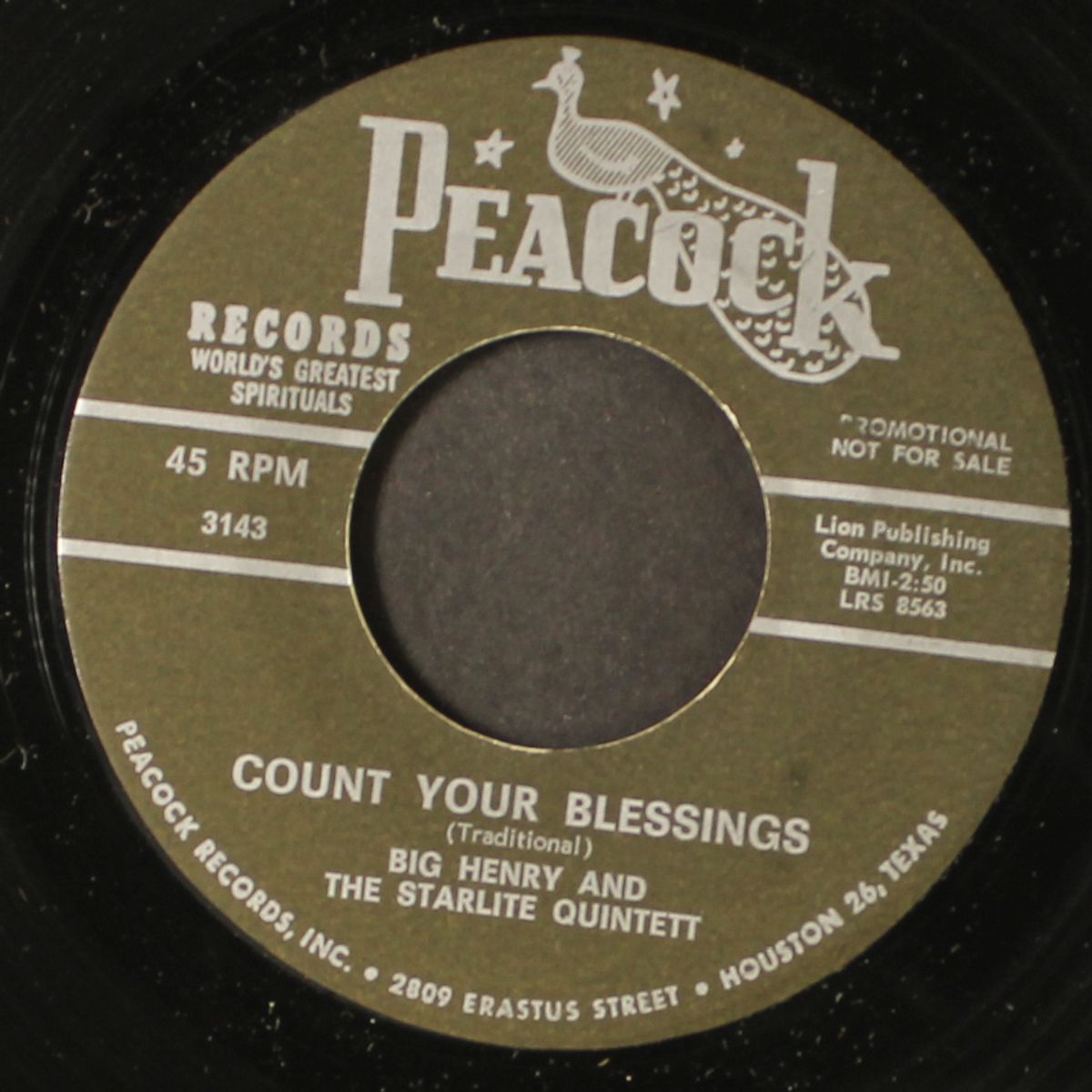 count your blessings / don't wait for tomorrow's sun by BIG HENRY & STARLITE QUINTETT