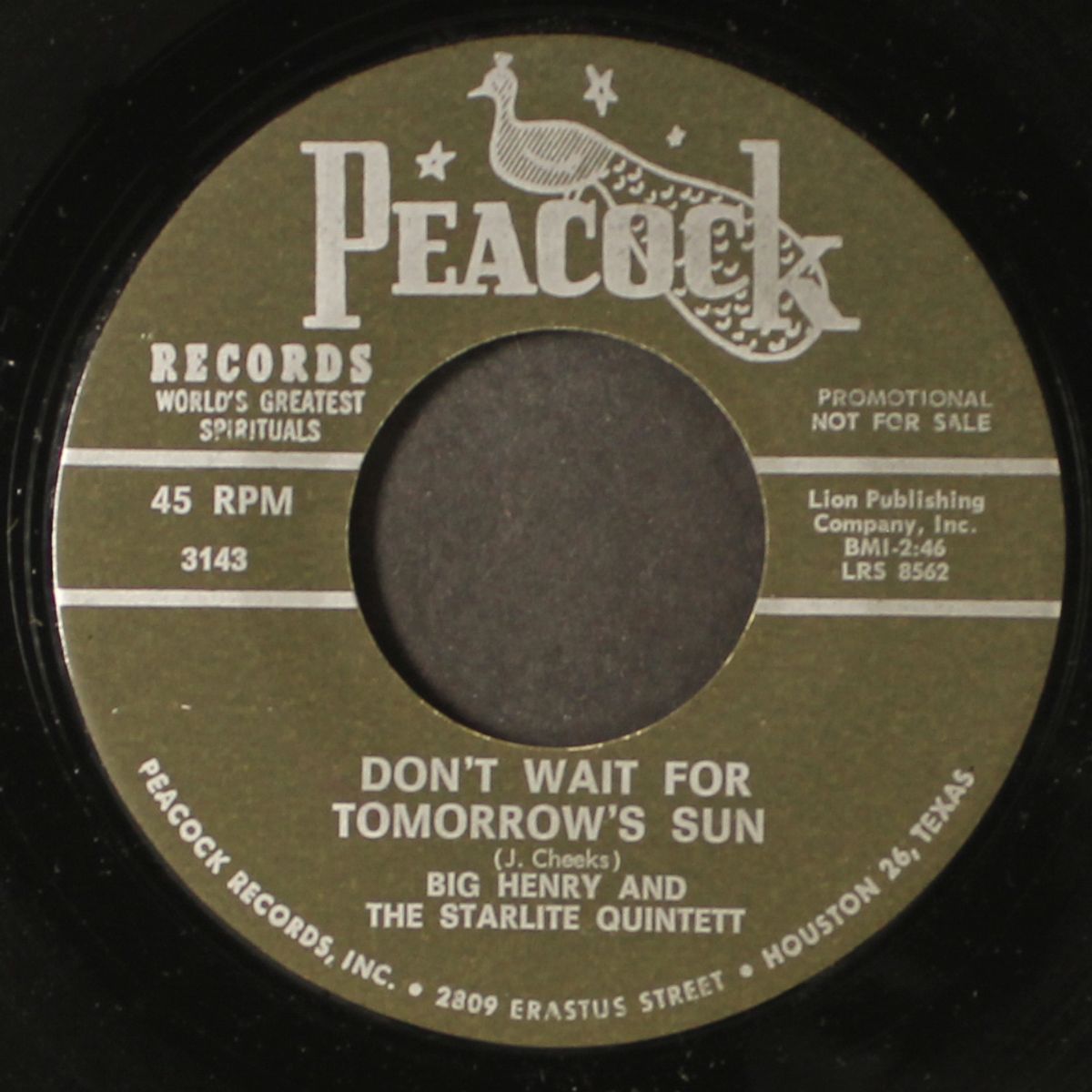 count your blessings / don't wait for tomorrow's sun by BIG HENRY & STARLITE QUINTETT
