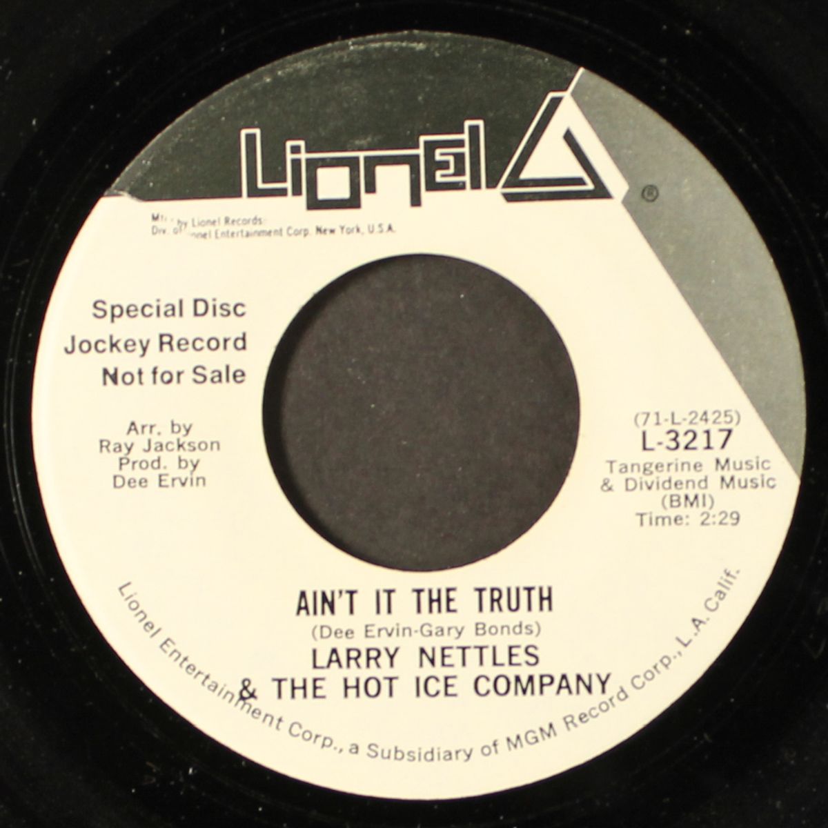 ain't it the truth / hey girl by LARRY NETTLES & HOT ICE COMPANY