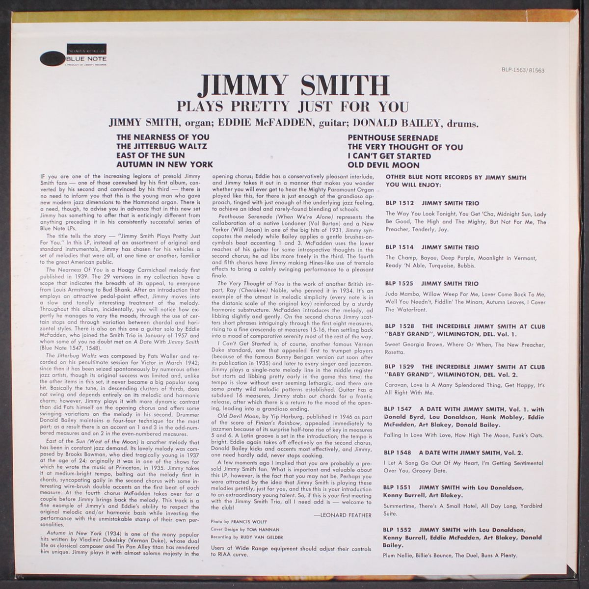 plays pretty just for you by JIMMY SMITH