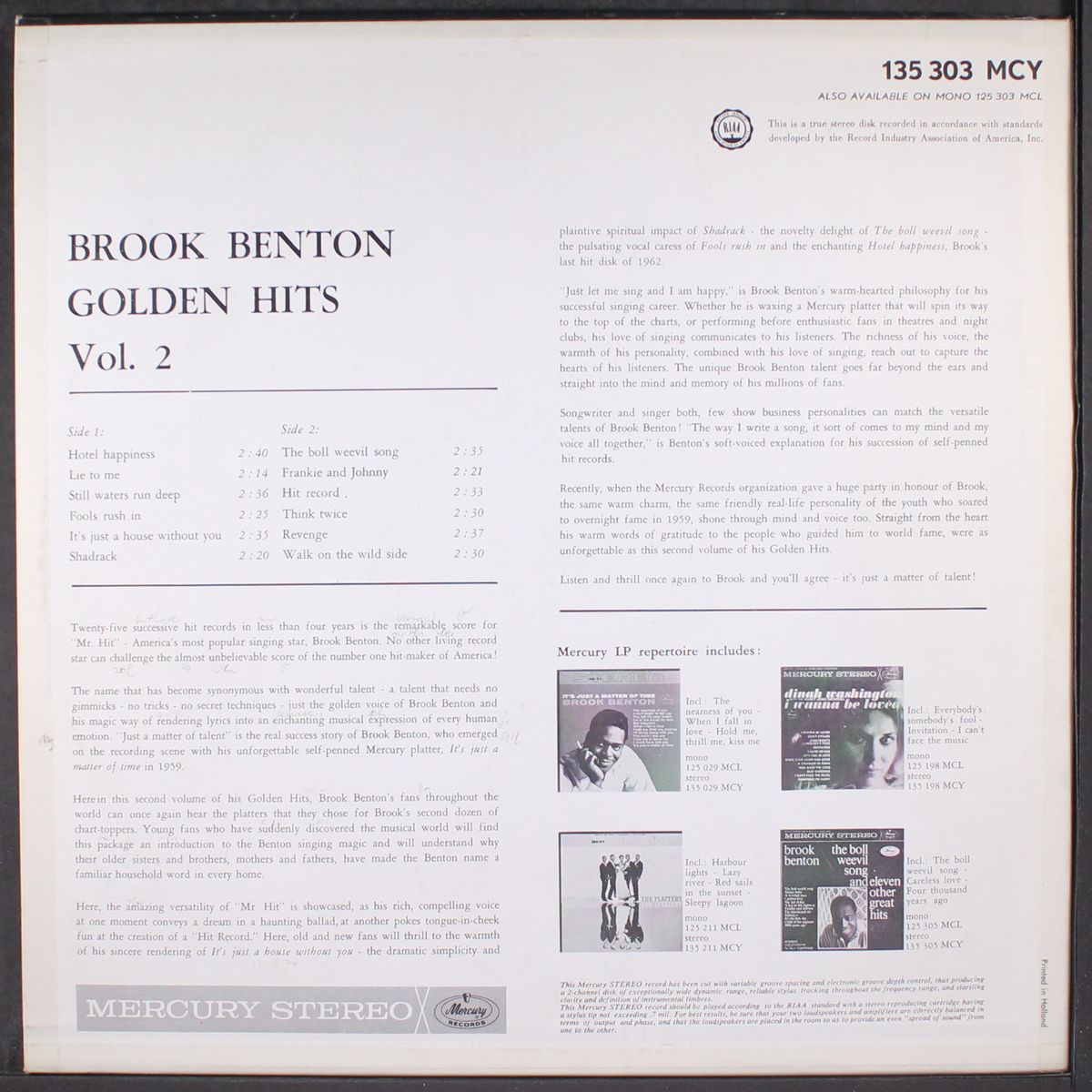 golden hits, vol. 2 by BROOK BENTON