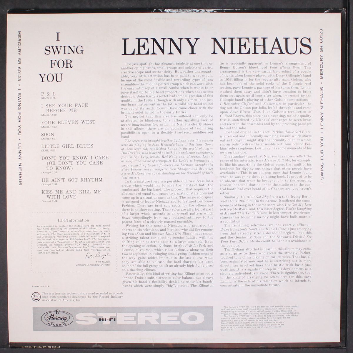 i swing for you by LENNIE NIEHAUS