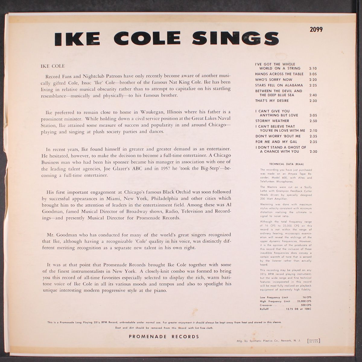 sings by IKE COLE