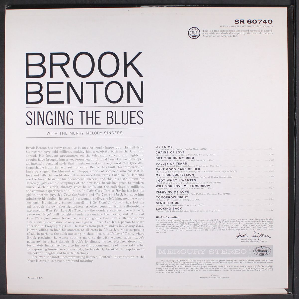 lie to me by BROOK BENTON