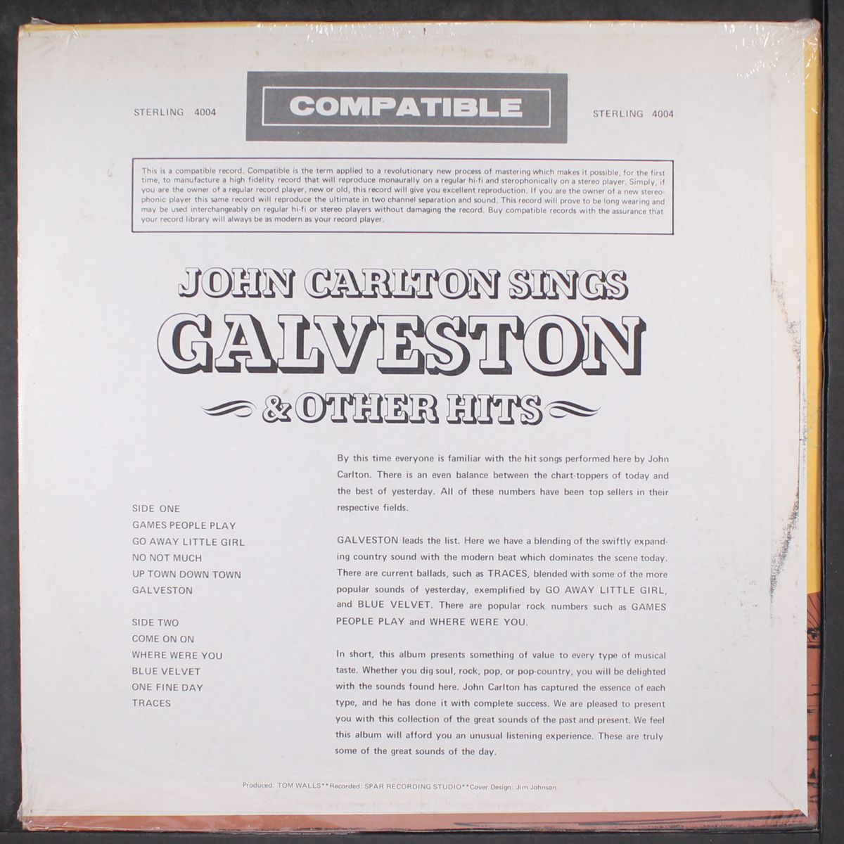 sings galveston by JOHN CARLTON