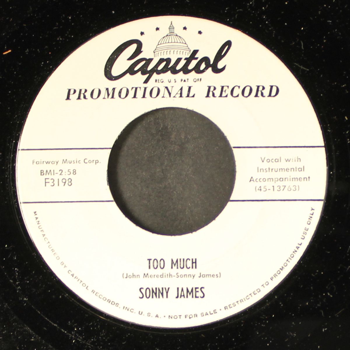 let's go bunny huggin' / too much by SONNY JAMES