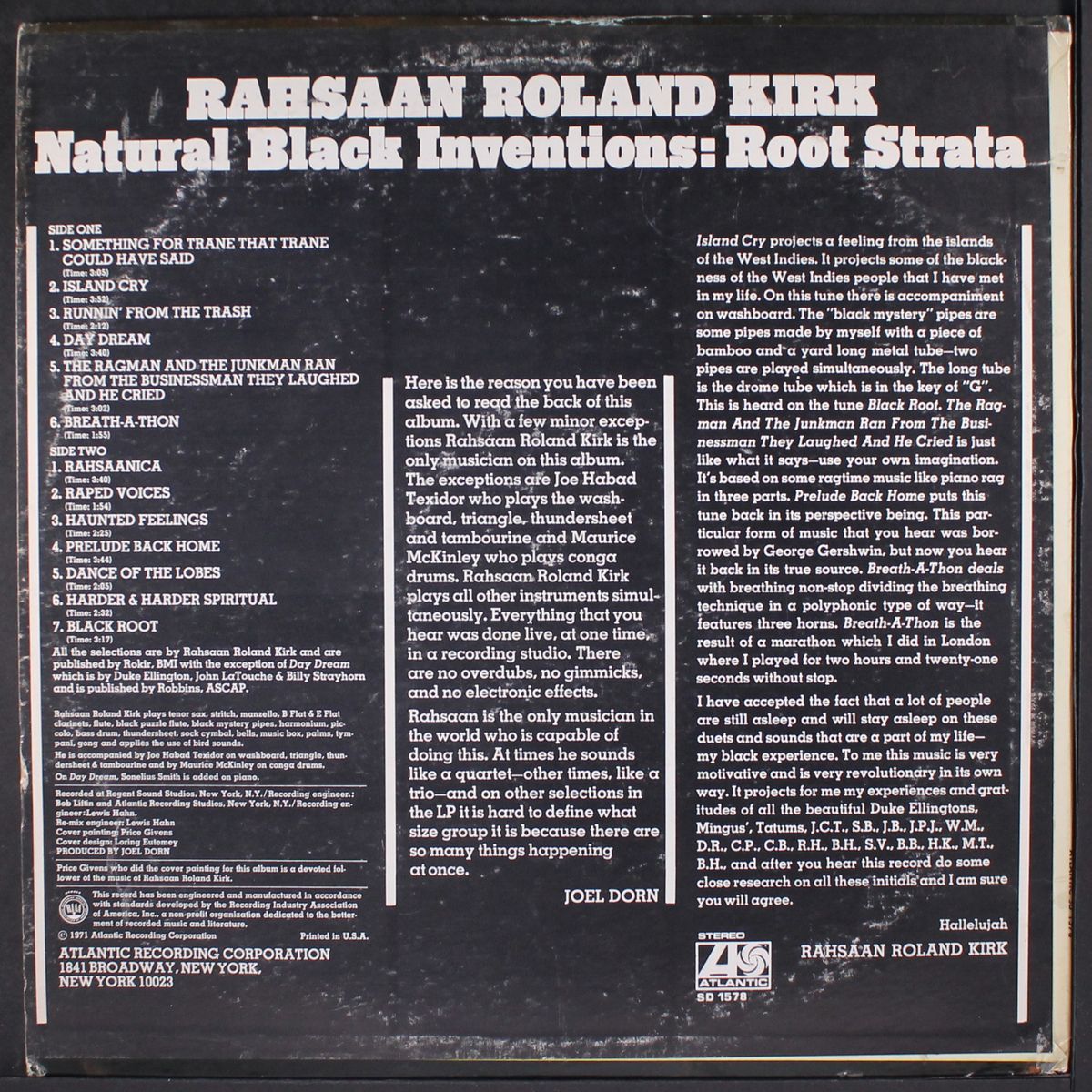 natural black inventions: root strata by RAHSAAN ROLAND KIRK