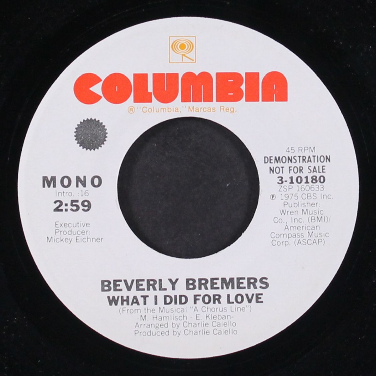 what i did for love by BEVERLY BREMERS