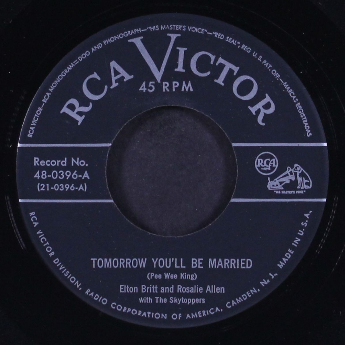 tomorrow you'll be married / mockin' bird hill by ELTON BRITT & ROSALIE ALLEN