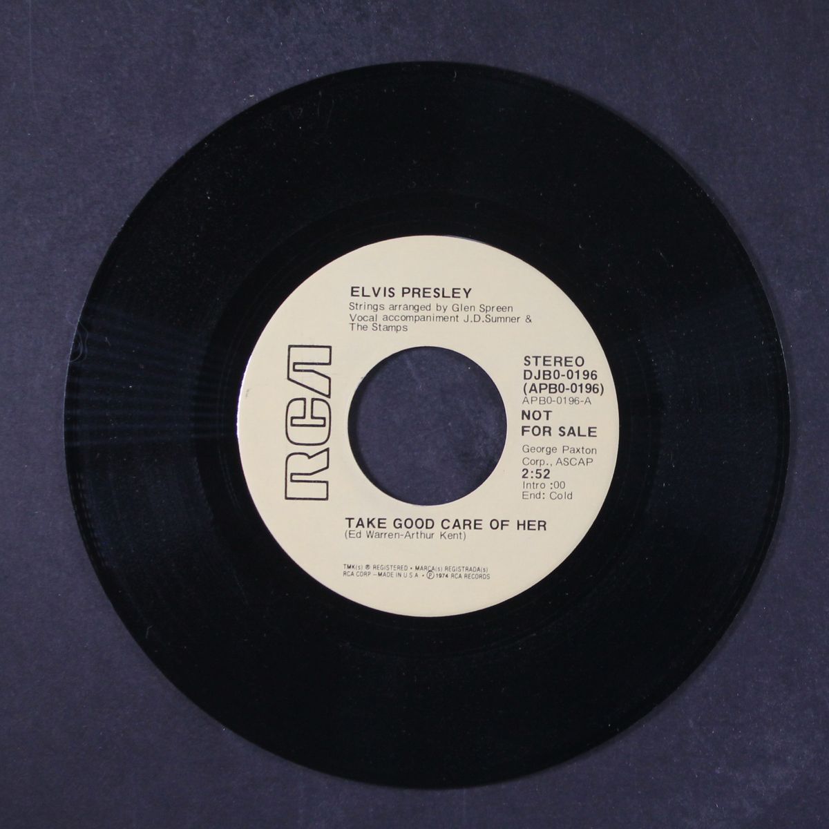 take good care of her / i've got a thing about you baby by ELVIS PRESLEY