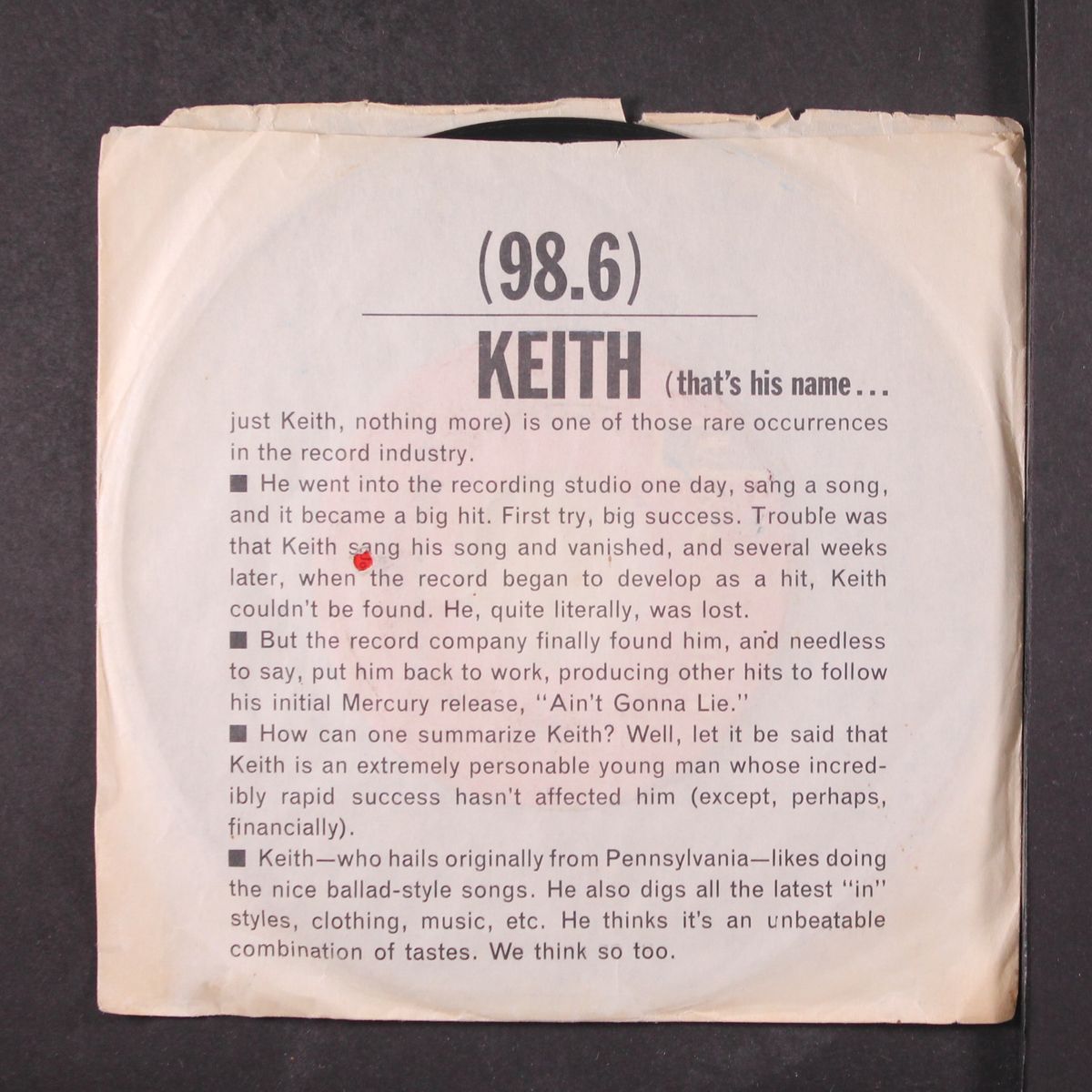 98.6 / the teeny bopper song by KEITH