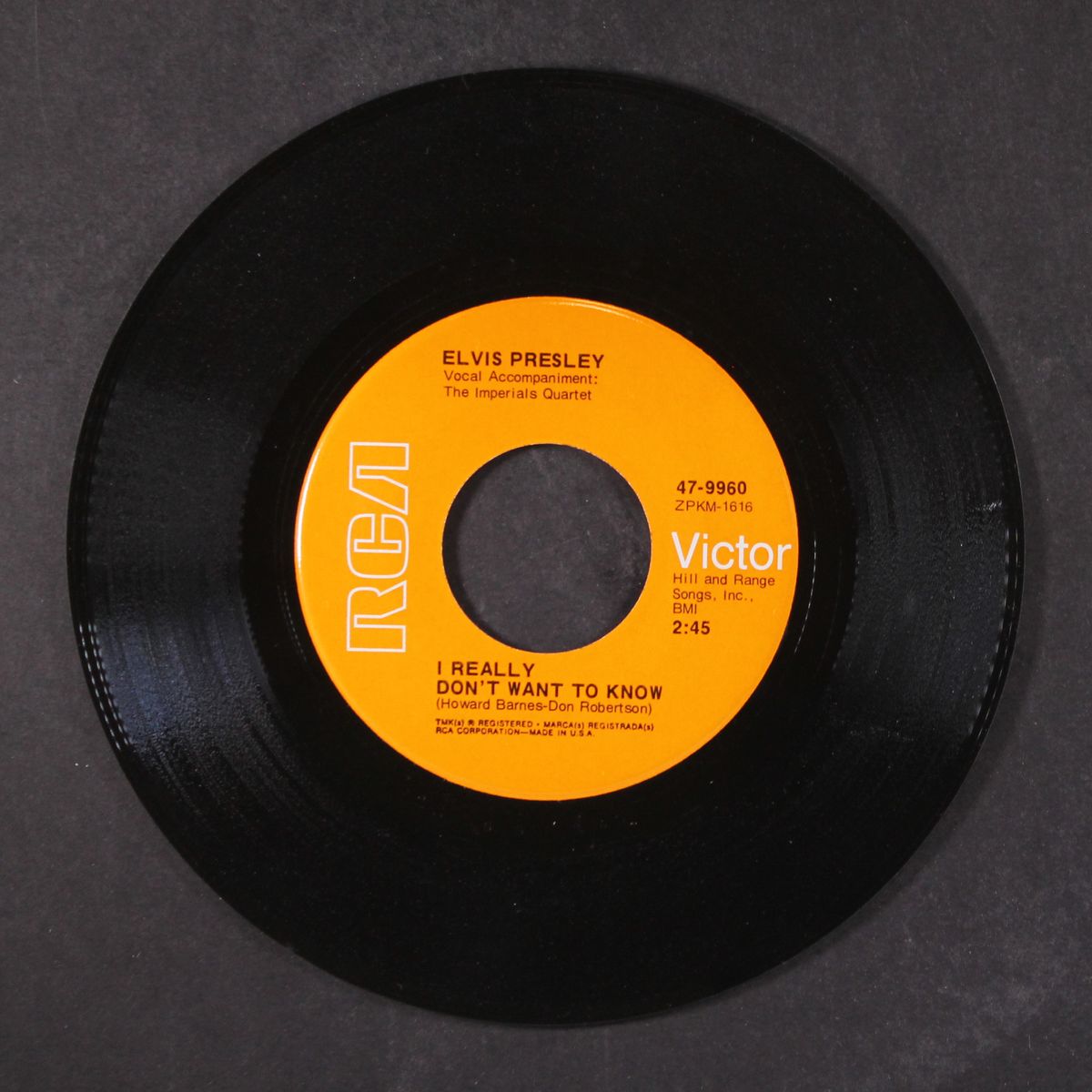 i really don't want to know / there goes my everything by ELVIS PRESLEY