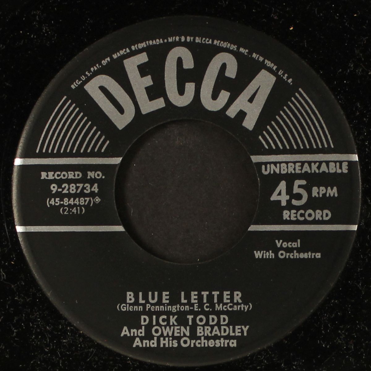 last waltz / blue letter by DICK TODD