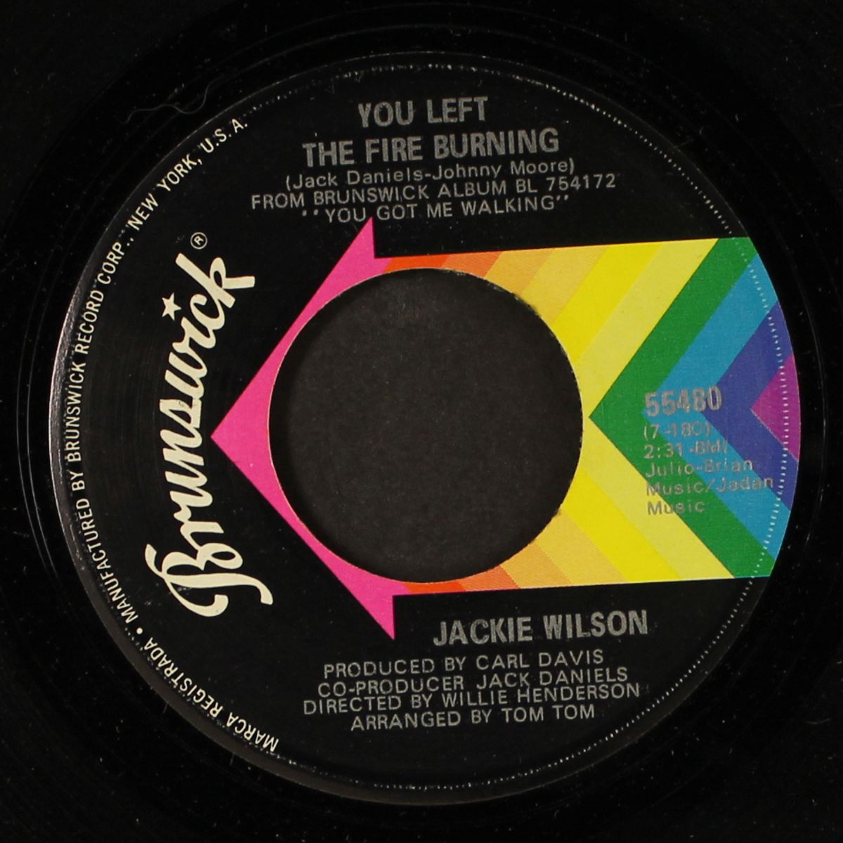 you left the fire burning / what a lovely way by JACKIE WILSON
