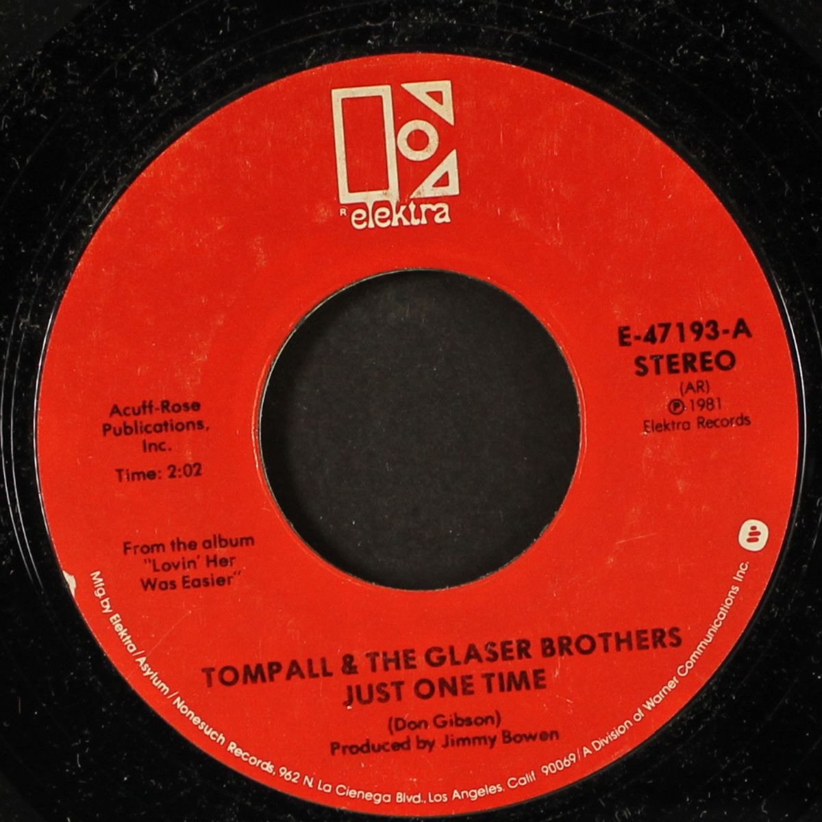 just one time / feelin' the weight of my chains by TOMPALL & GLASER BROTHERS