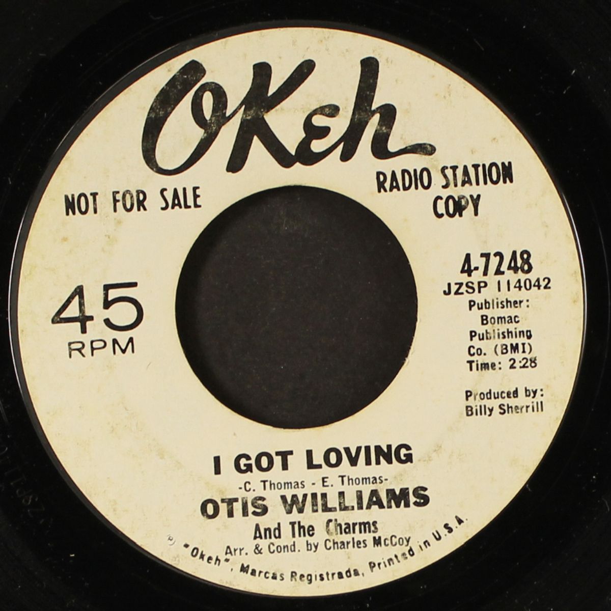 welcome home / i got loving by OTIS WILLIAMS & CHARMS