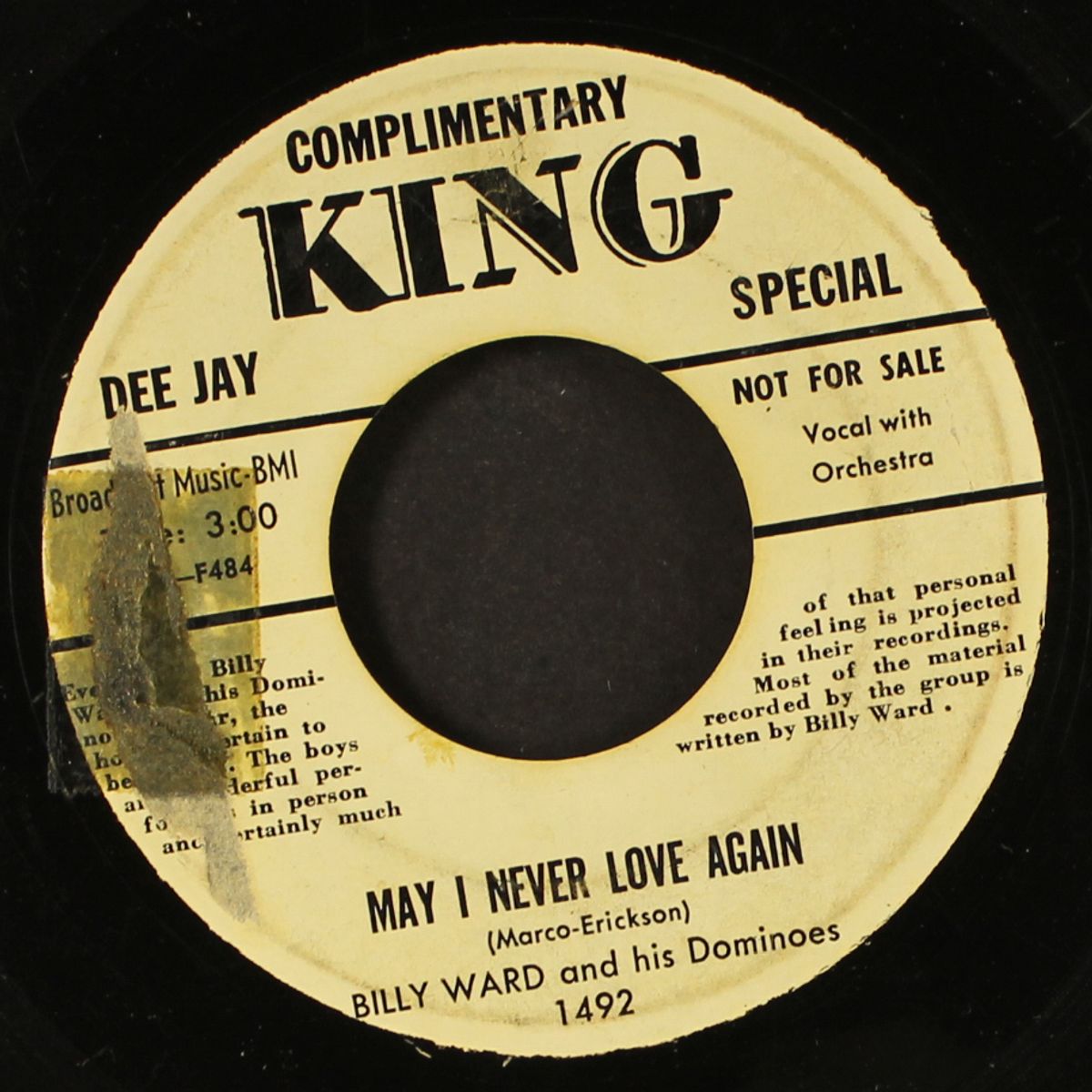 may i never love again / learnin' the blues by BILLY WARD & DOMINOES
