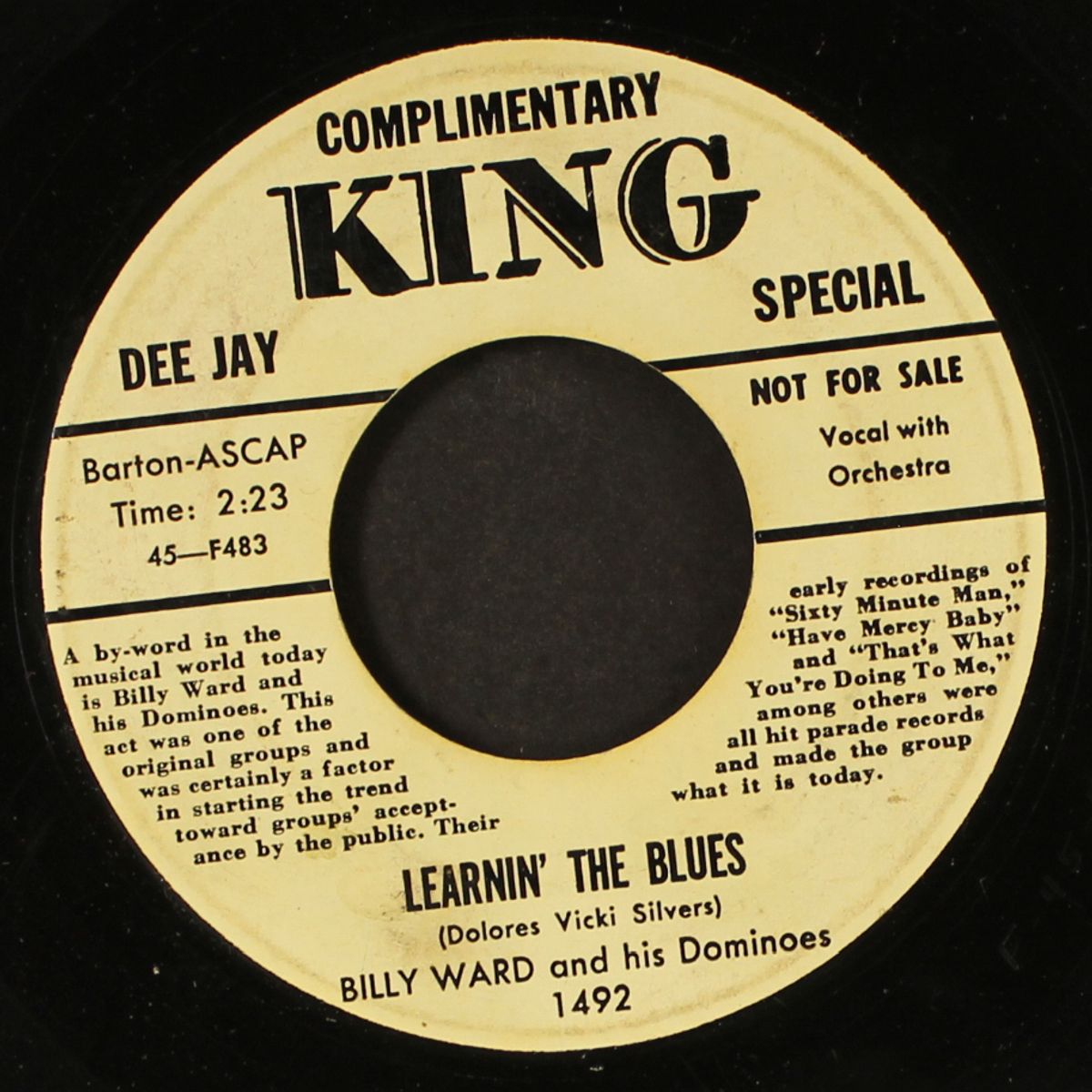 may i never love again / learnin' the blues by BILLY WARD & DOMINOES